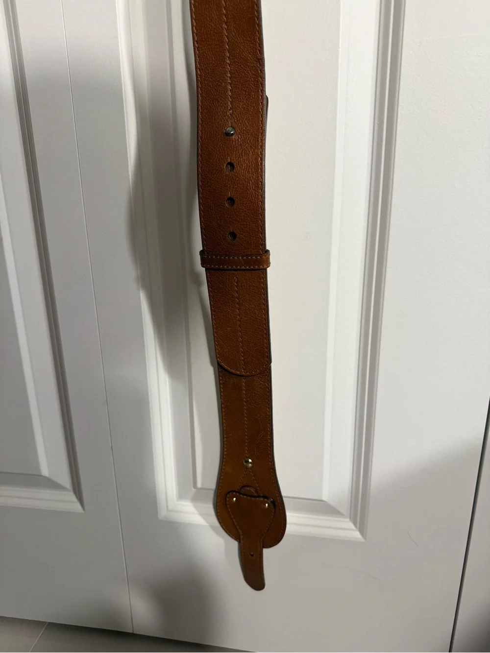 Brown Leather Wide Women’s Belt With Gold Hardware